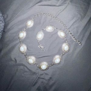 COPY - White bead concho chain belt